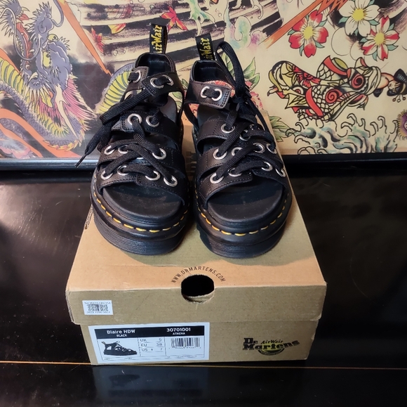 Dr. Martens Shoes - Dr. Martins Blair Hardware Athena Leather Strap Sandals Sz 7 New W/ box